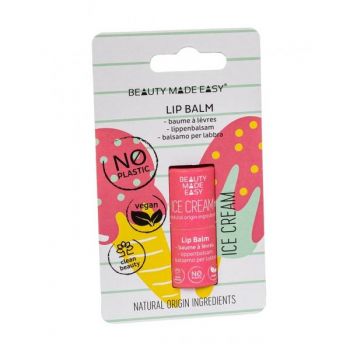 Balsam de Buze Zero Plastic cu Aroma de Inghetata Lip Balm Ice Cream Beauty Made Easy, 5,5 g de firma original