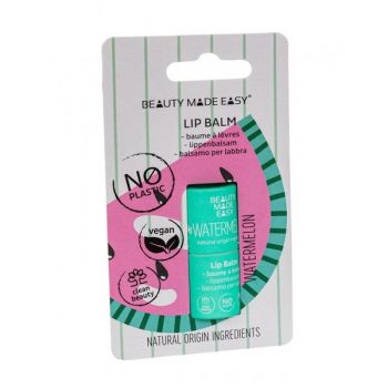 Balsam de Buze Zero Plastic Pepene Rosu Lip Balm Watermelon Beauty Made Easy, 5,5 g de firma original