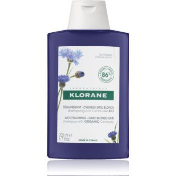 Klorane Cornflower Organic șampon neutralizeaza tonurile de galben