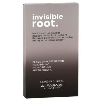 Pudra Coloranta pentru Radacini - Alfaparf Milano Invisible Root Powder, nuanta Black Darkest Brown, 5 g de firma original