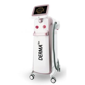 Aparat Med Epilare Definitiva Laser Dioda 3Lungimi 755, 808, 1064nm Profesional 1000W Dioda Laser, 50mil Impulsuri DERMASkin Rose de firma originala