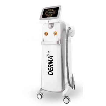 Aparat Med Epilare Definitiva Laser Dioda 3Lungimi 755, 808, 1064nm Profesional 1000W Dioda Laser, 50mil Impulsuri DERMASkin Silver de firma originala