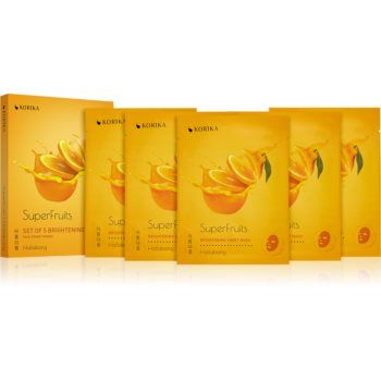 KORIKA SuperFruits Hallabong - Set of 5 Brightening Face Sheet Masks set de măști de față la un preț mai avantajos Hallabong (pentru o piele mai luminoasa)