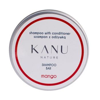 Sampon si Balsam Solid 2 in 1 cu Mango in Cutie de Metal - KANU Nature Shampoo Bar with Conditioner Mango, 75 g