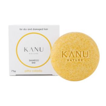 Sampon Solid cu Pina Colada in Cutie de Carton pentru Par Uscat si Deteriorat - KANU Nature Shampoo Bar for Dry and Damaged Hair Pina Colada, 75 g Sampon Solid cu Pina Colada in Cutie de Carton pentru Par Uscat si Deteriorat - KANU Nature Shampoo Bar for Dry and Damaged Hair Pina Colada, 75 g