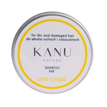 Sampon Solid cu Pina Colada in Cutie de Metal pentru Par Uscat si Deteriorat - KANU Nature Shampoo Bar for Dry and Damaged Hair Pina Colada, 75 g