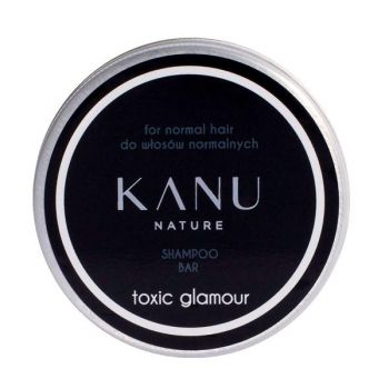 Sampon Solid Glamour Toxic in Cutie de Metal pentru Par Normal - KANU Nature Shampoo Bar for Normal Hair Toxic Glamour, 75 g