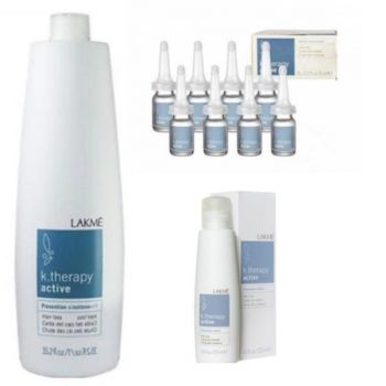 Set Cadou impotriva caderii parului, Lakme, K.Therapy Active Sampon 1000ml+ Lotiune 125ml+ Tratament 8*6ml de firma original