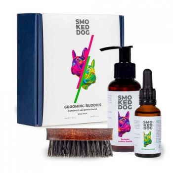 Set Cadou ingrijire barba Smoked Dog Grooming Buddies One Sampon 100ml + Ulei barba 30ml ieftin