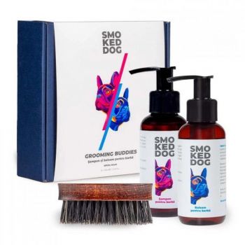 Set Cadou ingrijire barba Smoked Dog Grooming Buddies Two Balsam, Sampon 100ml + Balsam barba 100ml ieftin