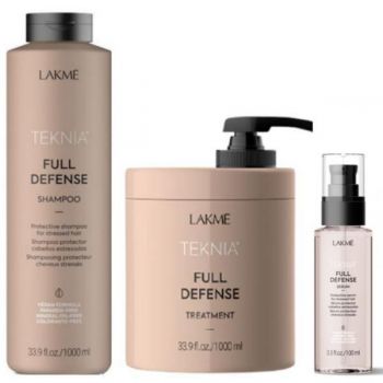 Set Cadou Lakme, Teknia, Full Defense Sampon 1000ml + Tratament 1000ml + Serum 100ml