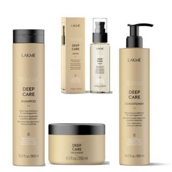 Set Cadou pentru reparare Lakme Teknia Deep Care Sampon 300ml + Tratament 250ml + Masca 300ml + Ser 100ml