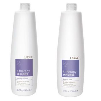 Set Cadou pentru scalp si par sensibil, Lakme, K.Therapy Sensitive Sampon 1000 ml, Balsam 1000 ml