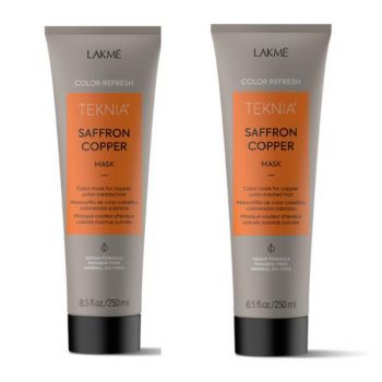 Set Cadou Refresh Saffron Copper Lakme 2x Masca 250ml