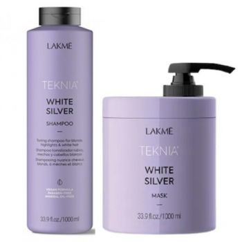 Set Cadou Refresh White Silver Sampon 1000ml + Masca 1000ml