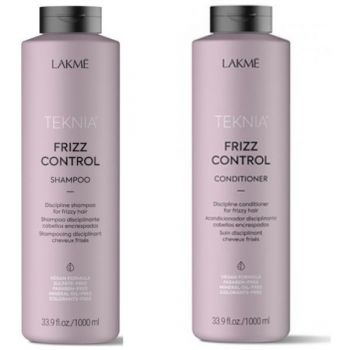 Set pentru par cret sau rebel Lakme, Frizz Control Sampon 1000 ml, Balsam 1000 ml de firma original