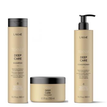 Set pentru reparare Lakme Teknia Deep Care Sampon 300ml + Tratament 250ml + Masca 300ml