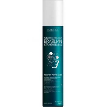 Masca Restructuranta pentru Par - Maxiline Profissional Nanotechnology Brazilian Straightening Recovery Power Mask, Step 3, 1000 g