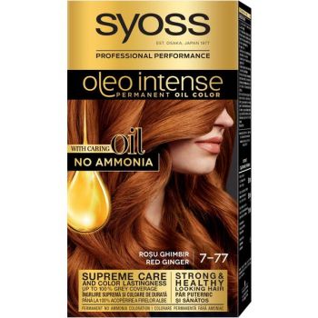 Vopsea de Par Demi-permanenta - Syoss Professional Performance Oleo Intense Permanent Oil Color, nuanta 7-77 Rosu Ghimbir de firma originala