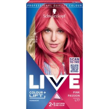 Vopsea de Par Permanenta - Schwarzkopf Live Color +Lift Permanent, nuanta L77 Pink Passion de firma originala