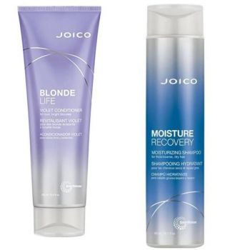 Set cadou Balsam De Par Joico Blonde Life Violet 250ml + Sampon Joico Moisture Recovery 300ml