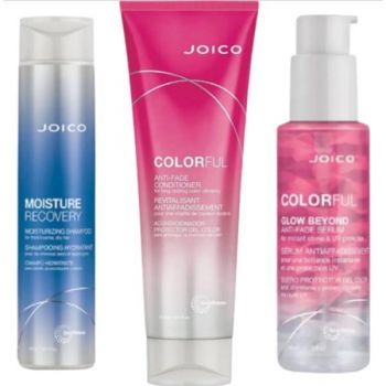 Set cadou Sampon Joico Moisture 300ml + Balsam Par Joico Colorful 250ml + Ser de Par Joico Colorful Anti-Face 63ml