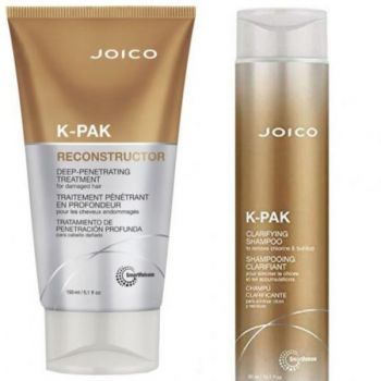 Set cadou Tratament Joico K-Pak Deep Penetrating Reconstructor pentru Par Deteriorat 150ml si Sampon Joico K-Pak Clarifying Pentru Par Deteriorat 300ml