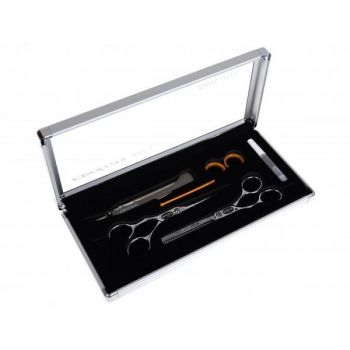 Set profesional foarfece tunsoare+foarfece filat+brici marime 5.50 pentru mana Dreapta Set profesional foarfece tunsoare+foarfece filat+brici marime 5.50 pentru mana Dreapta