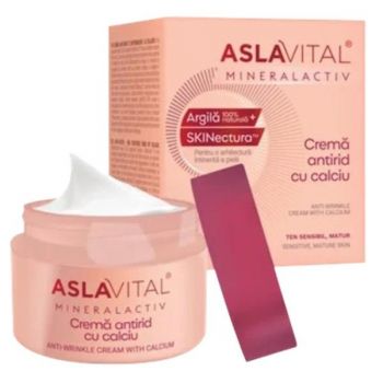 Crema Antirid cu Calciu - Aslavital Mineralactiv Anti-Wrinkle Cream with Calcium, 50ml