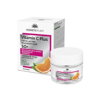 Crema Antirid Regeneratoare 50+ Vitamin C Plus Cosmetic Plant, 50ml
