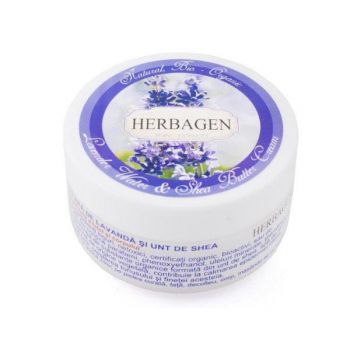 Crema cu Apa de Lavanda si Unt de Shea Herbagen, 150g