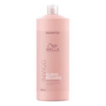 Sampon Pigmentat pentru Par Blond Rece - Wella Professionals Invigo Blonde Recharge Color Refreshing Shampoo Cool Blonde, 1000ml