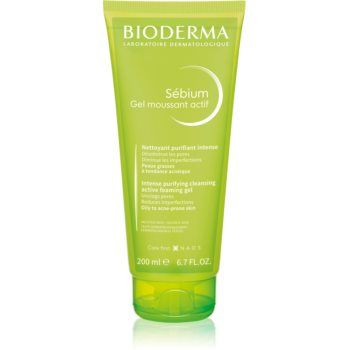 Bioderma Sébium Gel Moussant Actif gel intens pentru curatare pentru ten gras si problematic