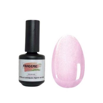 Oja Semipermanenta Polish Gel Metallic Bonbon Pretty In Pink Roz Sidefat,12 ml de firma originala