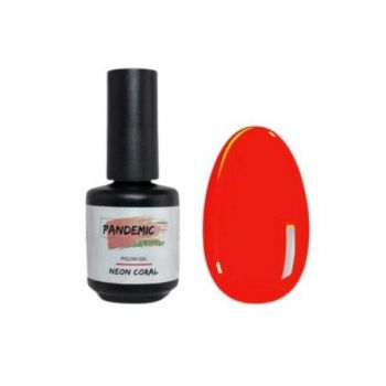 Oja Semipermanenta Polish Gel Neon Coral Rosu,12 ml ieftina