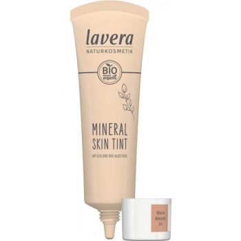 Crema Nuantatoare Minerala cu Aloe Vera si Q10 Mineral Skin Tint Lavera, nuanta Warm Almond 04, 30 ml Crema Nuantatoare Minerala cu Aloe Vera si Q10 Mineral Skin Tint Lavera, nuanta Warm Almond 04, 30 ml