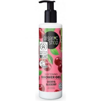 Gel de Dus Bio cu Afine si Cirese Softening Cherry & Blueberry Organic Shop, 280 ml ieftin