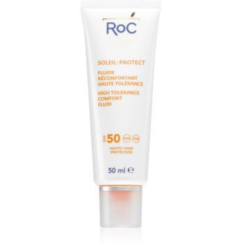 RoC Soleil Protect High Tolerance Comfort Fluid fluid pentru fata cu protectie solara SPF 50 ieftina