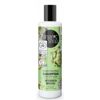 Sampon Hidratant pentru Par Uscat cu Brocoli si Anghinare Mosturizing Artichoke & Broccoli Organic Shop, 280 ml