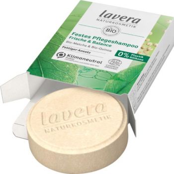Sampon Solid pentru Par Gras cu Matcha si Quinoa Freshness & Balance Lavera, 50 g Sampon Solid pentru Par Gras cu Matcha si Quinoa Freshness & Balance Lavera, 50 g