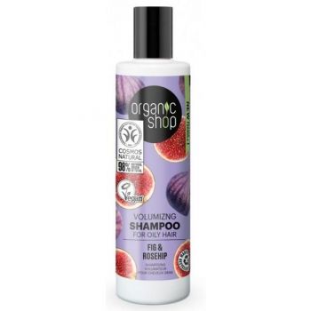 Sampon Volum pentru Par Gras cu Smochine si Macese Volumizing Fig & Rosehip Organic Shop, 280 ml la reducere