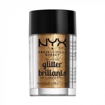 Sclipici pentru fata si corp NYX Professional Face Body Glitter Bronze, 2.5 g