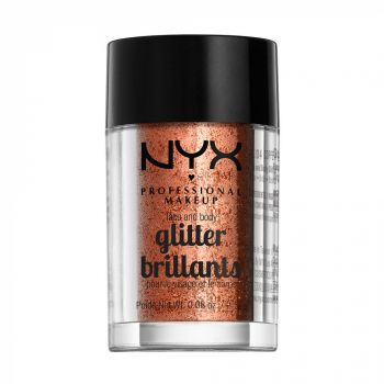 Sclipici pentru fata si corp NYX Professional Face Body Glitter Copper, 2.5 g