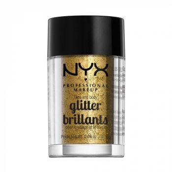 Sclipici pentru fata si corp NYX Professional Face Body Glitter Gold, 2.5 g