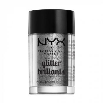 Sclipici pentru fata si corp NYX Professional Face Body Glitter Silver, 2.5 g