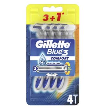 Aparat de Ras cu 3 Lame - Gillette Blue 3 Comfort, 4 buc