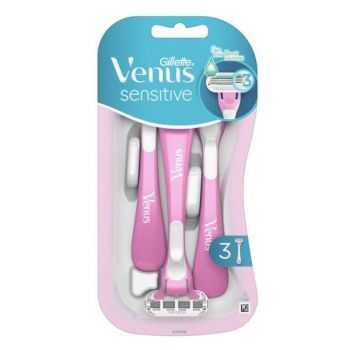 Aparat de Ras cu 3 Lame pentru Piele Sensibila- Gillette Venus Sensitive, 3 buc