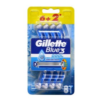 Aparat de Ras cu 3 Lame si Senzatie de Racorire - Gillette Blue 3 Cool, 8 buc