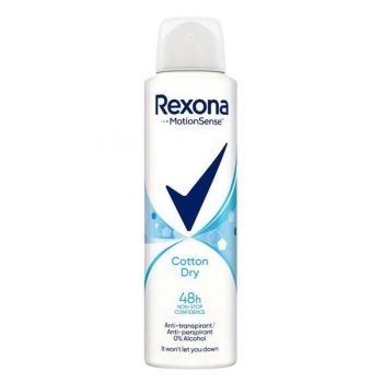 Deodorant Antiperspirant Spray pentru Femei - Rexona MotionSense Cotton Dry 48h, 150ml la reducere
