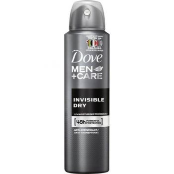 Deodorant Spray Antiperspirant Invizibil pentru Barbati - Dove Men+Care Invisible Dry, 150 ml